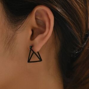 NEW Black Geometric Triangle Earrings With Black Gift Box📦
